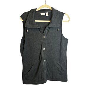 Chico's Blouse Women's Medium Sleeveless Weekends Casual Gray Chicos 1